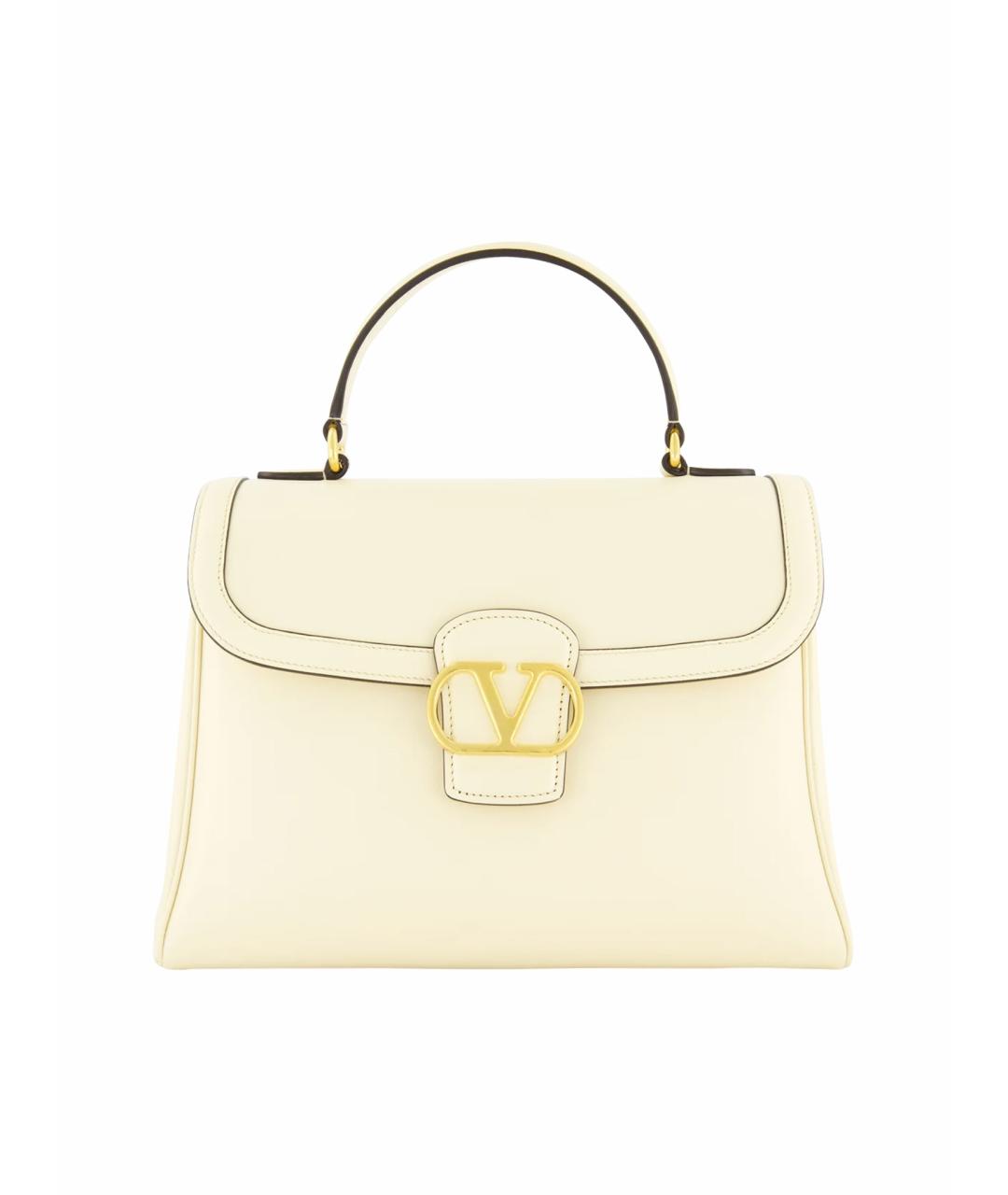 VALENTINO Белая кожаная сумка с короткими ручками, фото 1