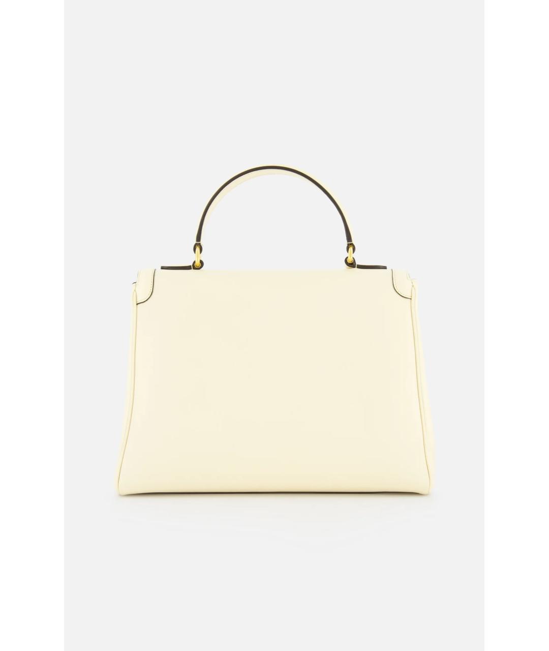 VALENTINO Белая кожаная сумка с короткими ручками, фото 3