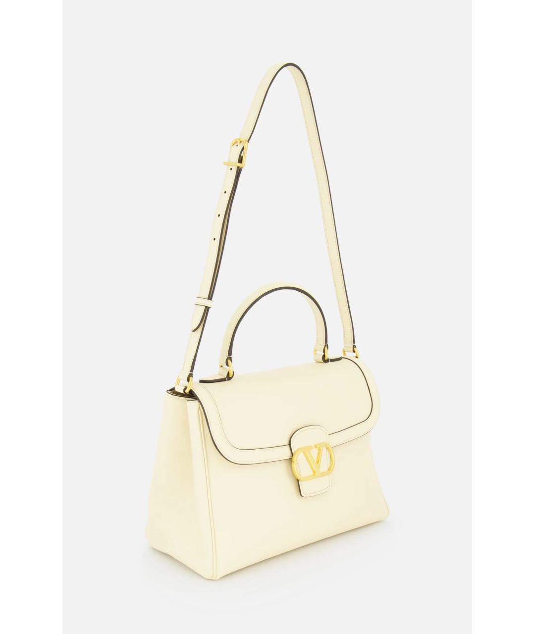VALENTINO Белая кожаная сумка с короткими ручками, фото 2