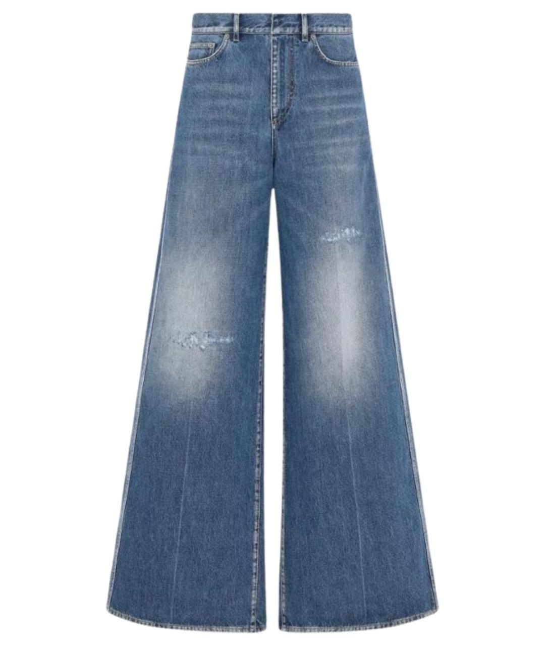 CHRISTIAN DIOR Синие хлопковые джинсы клеш, фото 1