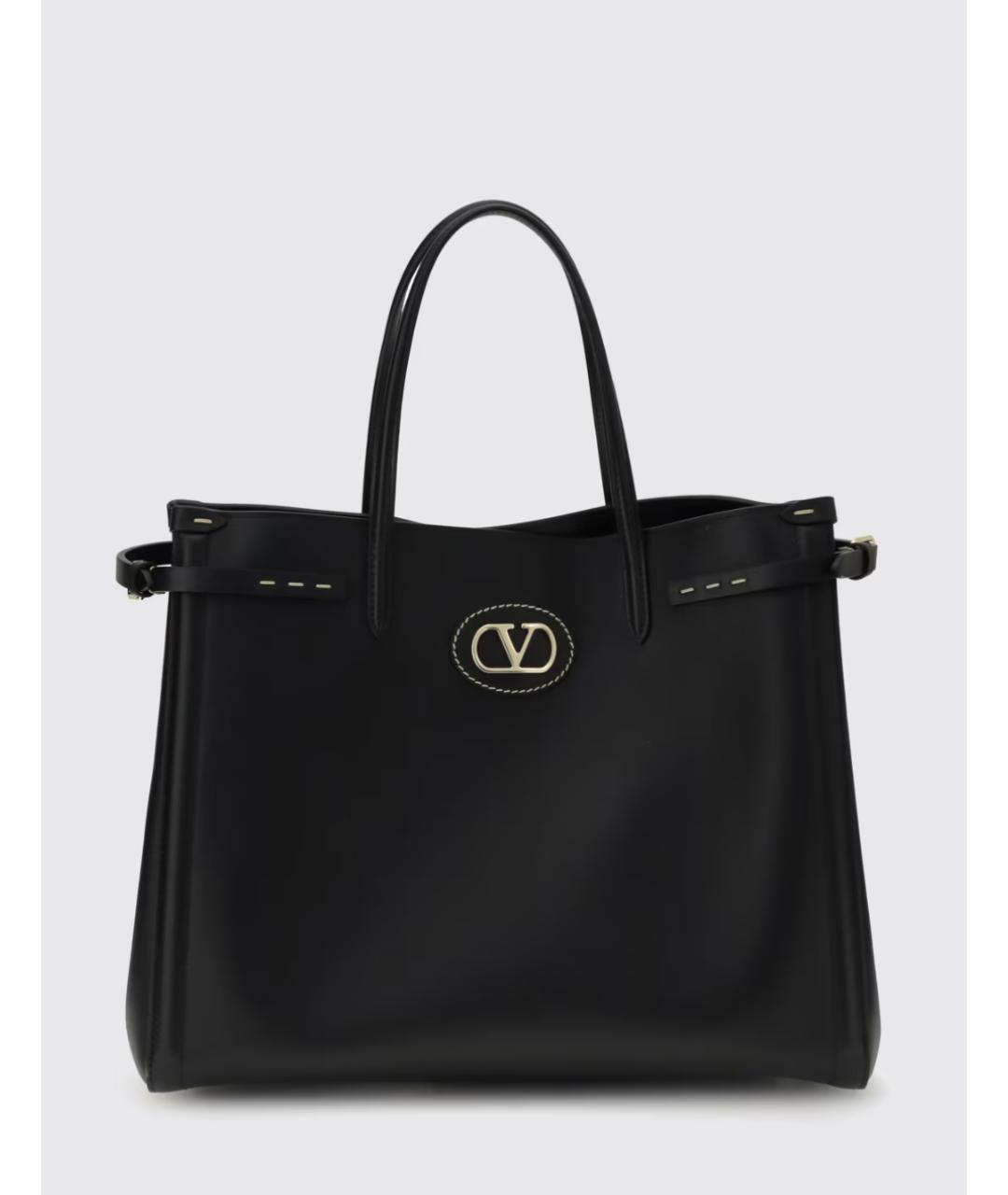 VALENTINO Черная кожаная сумка с короткими ручками, фото 4