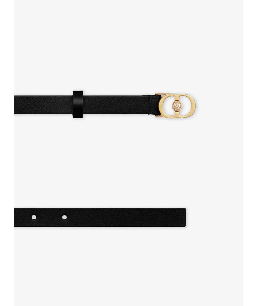 CHRISTIAN DIOR Черный кожаный ремень, фото 2