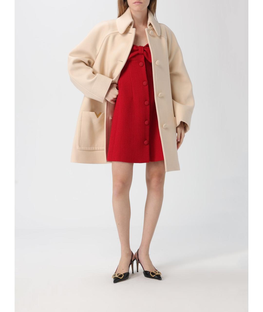 VALENTINO Бежевое шерстяное пальто, фото 7