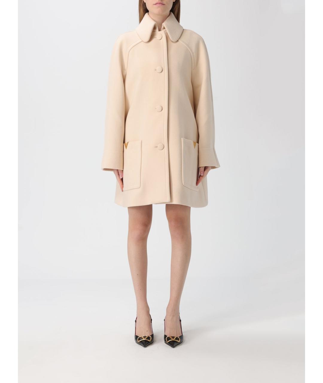 VALENTINO Бежевое шерстяное пальто, фото 5