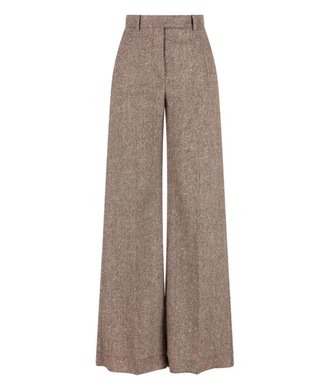 VALENTINO Коричневые шерстяные брюки широкие, фото 1