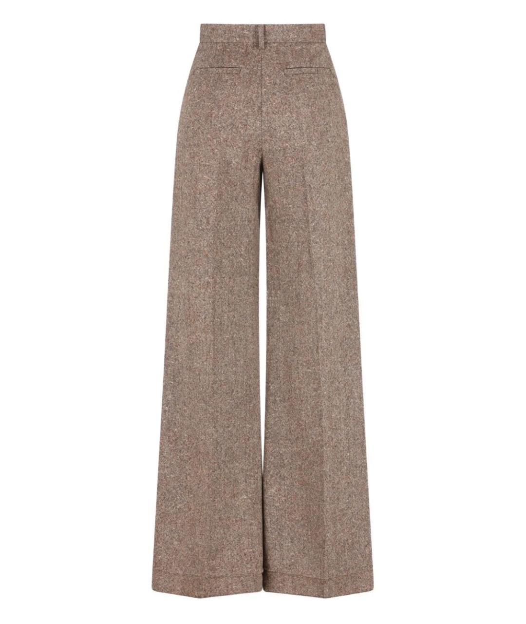 VALENTINO Коричневые шерстяные брюки широкие, фото 2