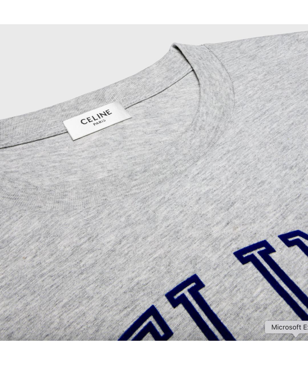 CELINE Серая хлопковая футболка, фото 3