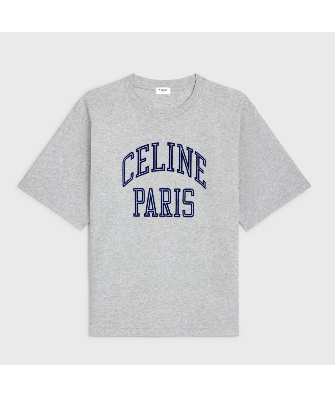 CELINE Серая хлопковая футболка, фото 5