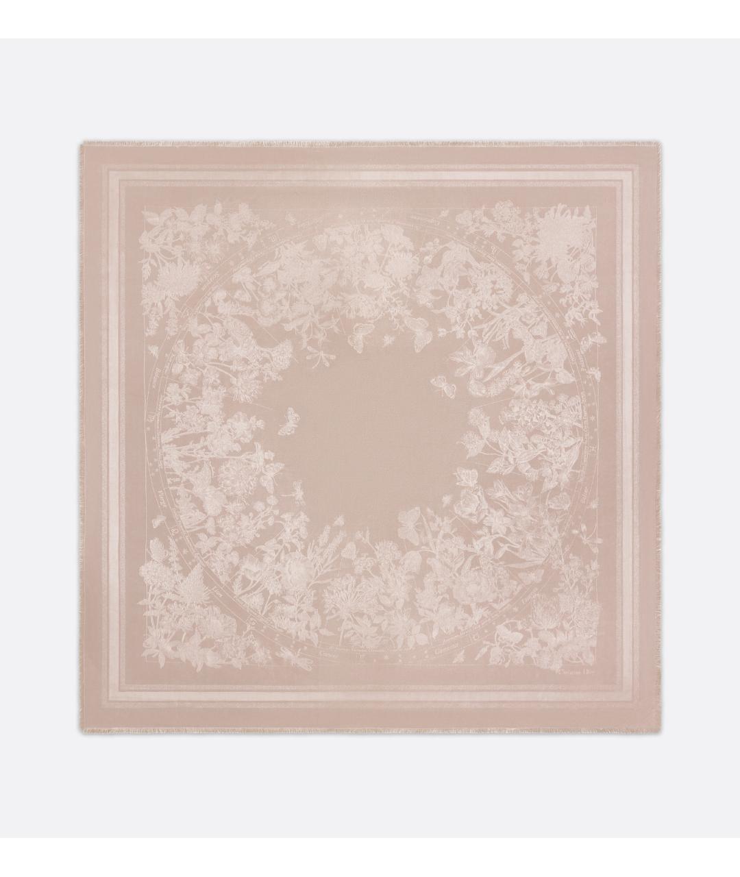 CHRISTIAN DIOR Розовый шелковый шарф, фото 2