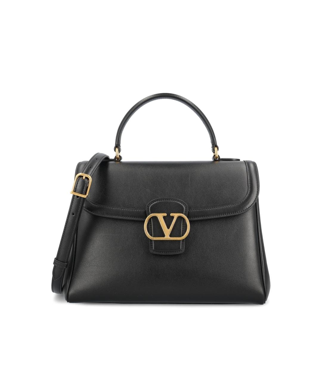 VALENTINO Черная кожаная сумка с короткими ручками, фото 1