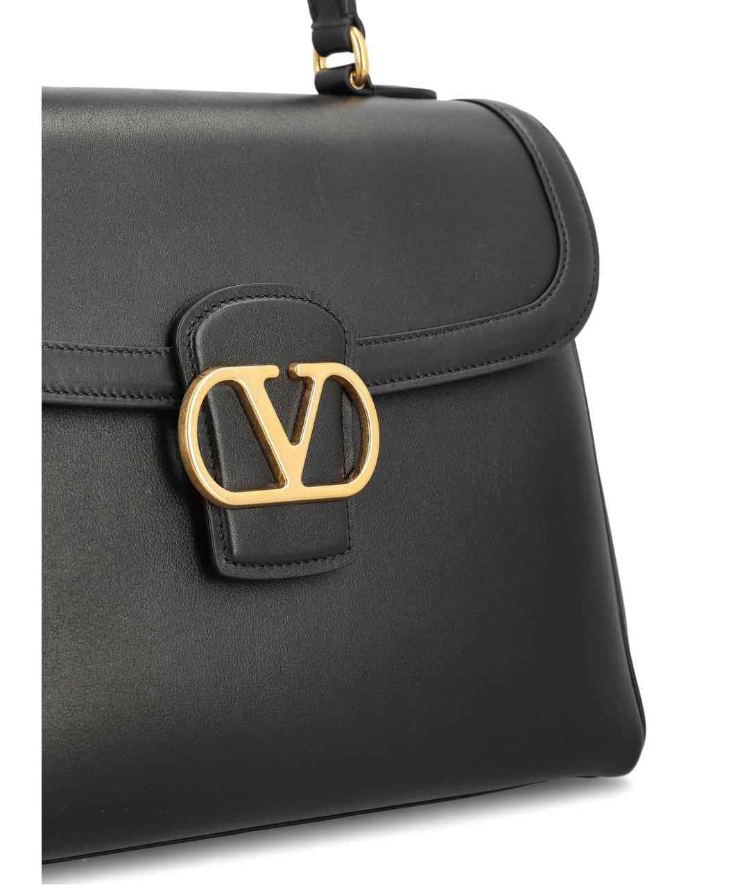 VALENTINO Черная кожаная сумка с короткими ручками, фото 4