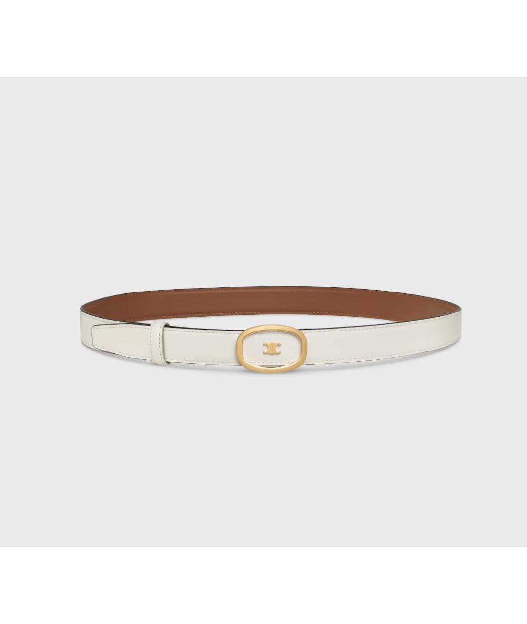 CELINE Коричневый кожаный ремень, фото 2