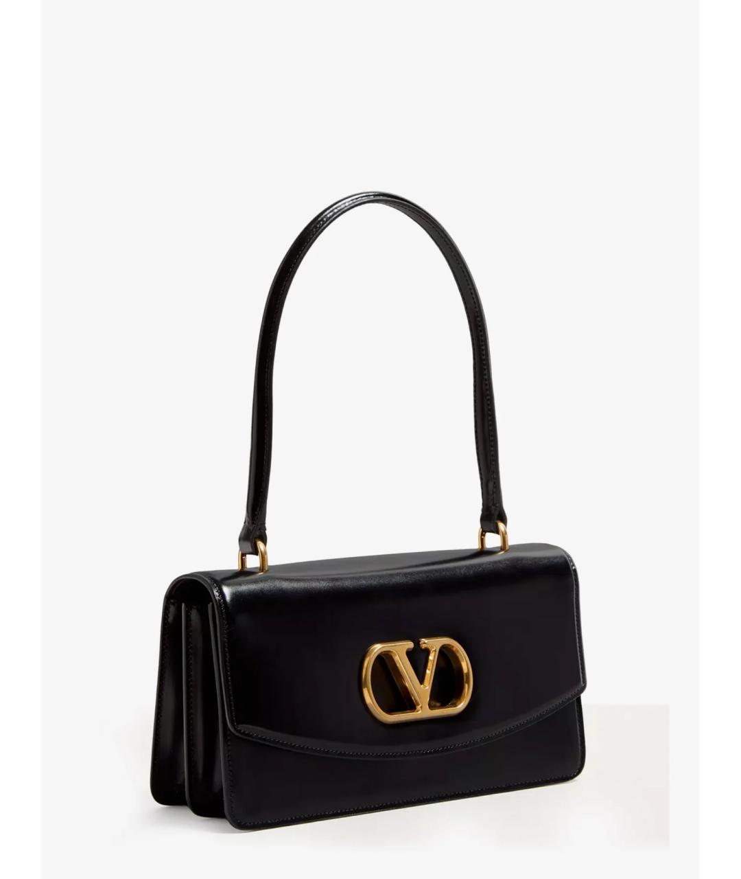 VALENTINO Черная кожаная сумка тоут, фото 4