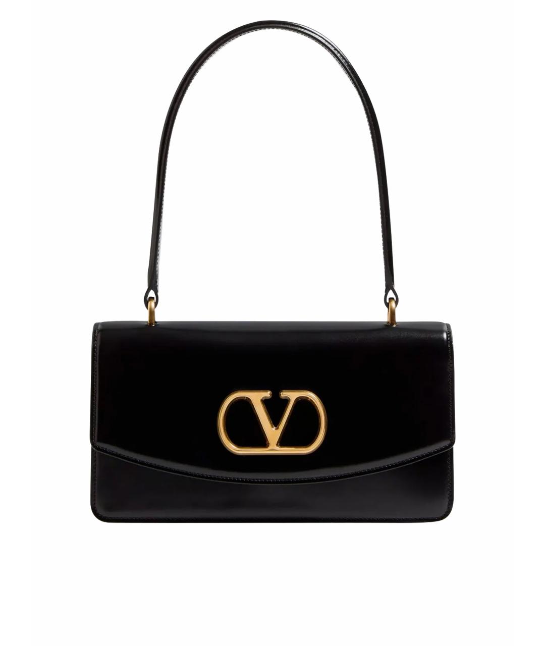 VALENTINO Черная кожаная сумка тоут, фото 1