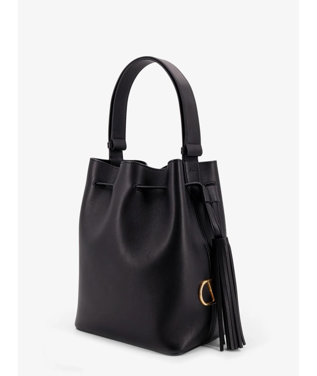 VALENTINO Черная кожаная сумка тоут, фото 3