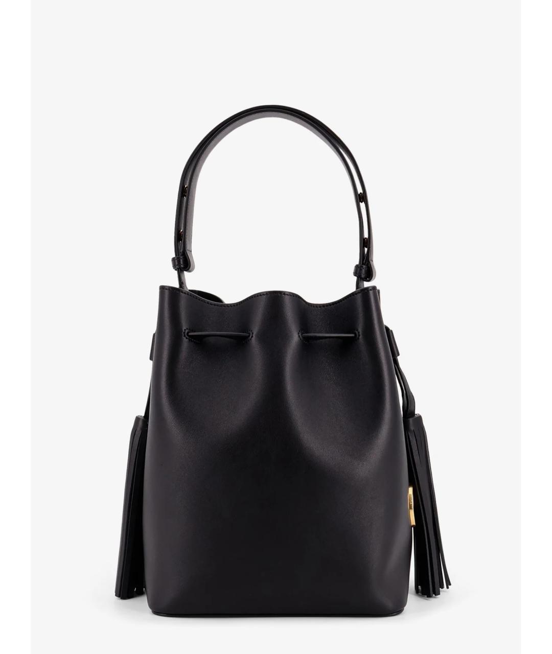 VALENTINO Черная кожаная сумка тоут, фото 6