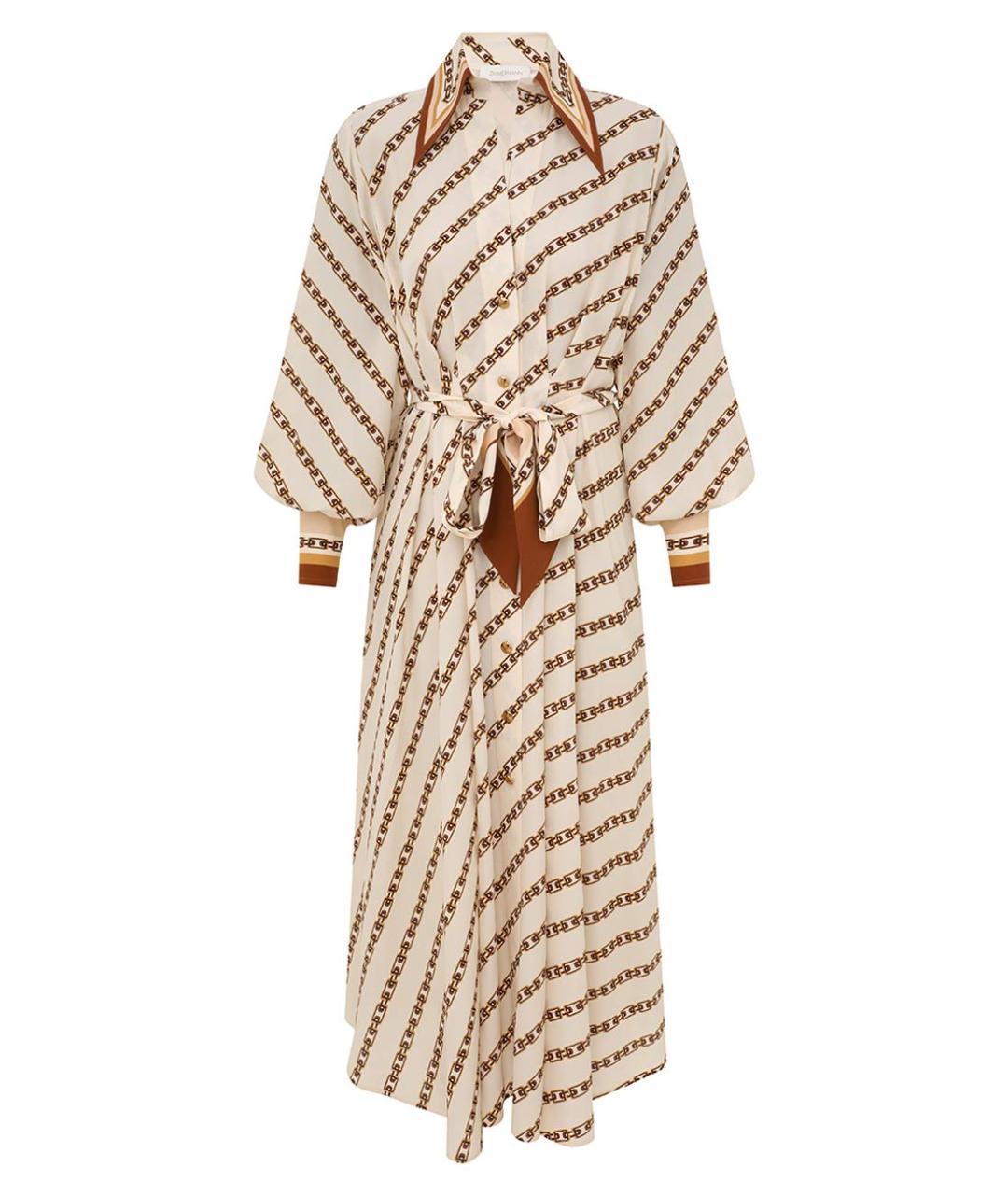 ZIMMERMANN Бежевое вискозное повседневное платье, фото 2