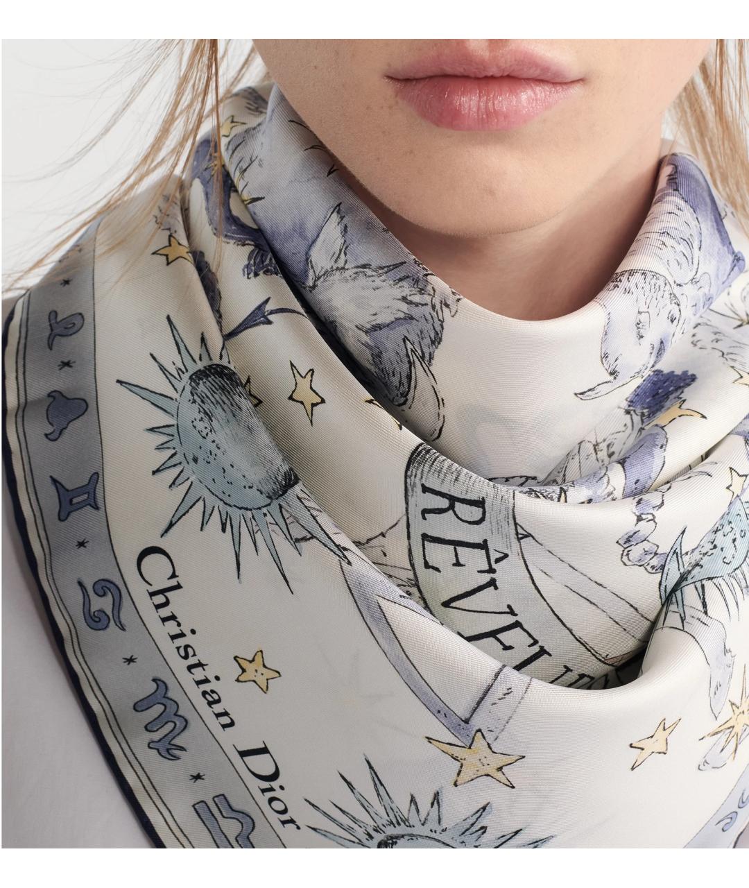 CHRISTIAN DIOR Мульти шелковый платок, фото 3