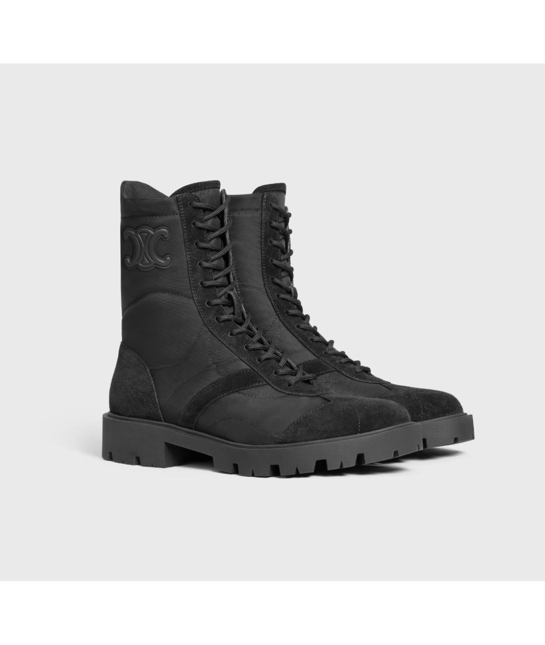 CELINE Черные текстильные ботинки, фото 2