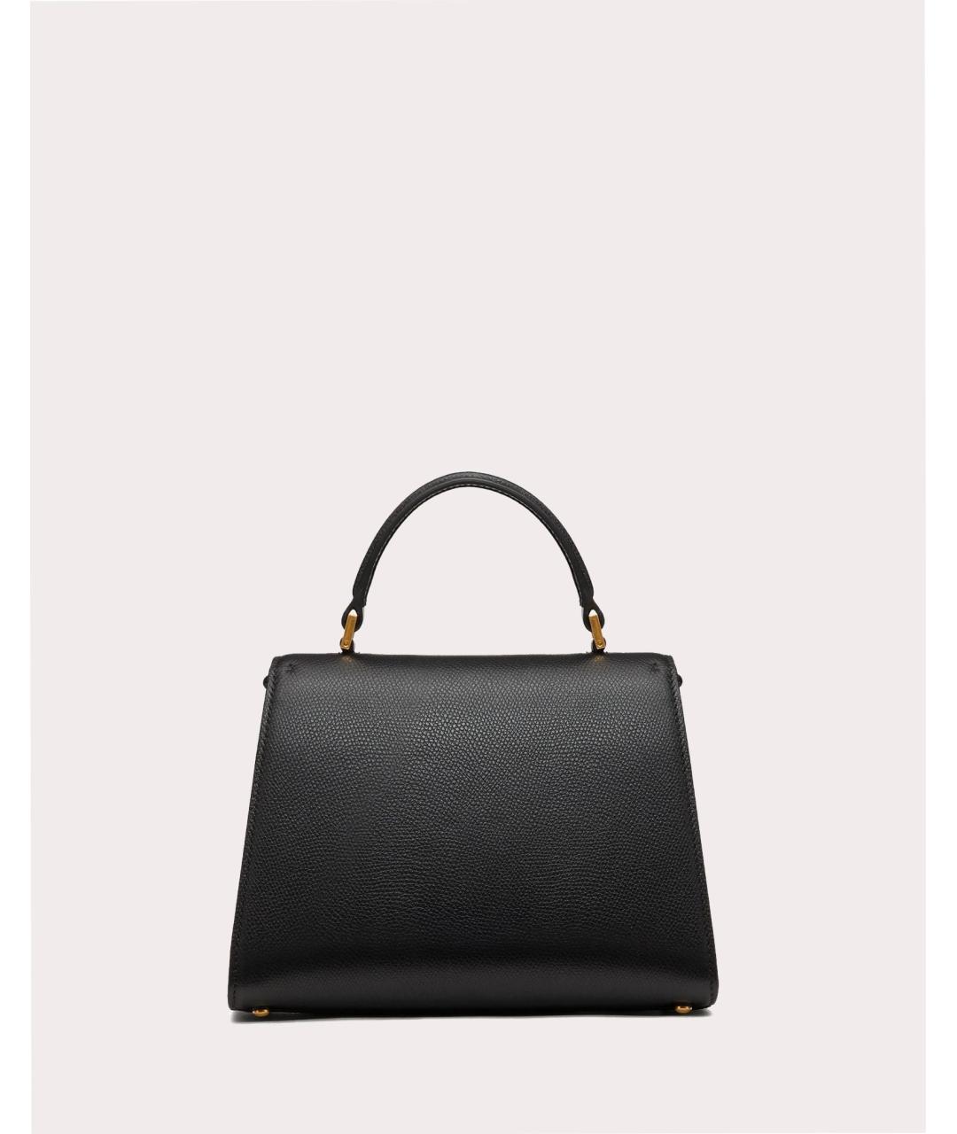 VALENTINO Черная кожаная сумка с короткими ручками, фото 2