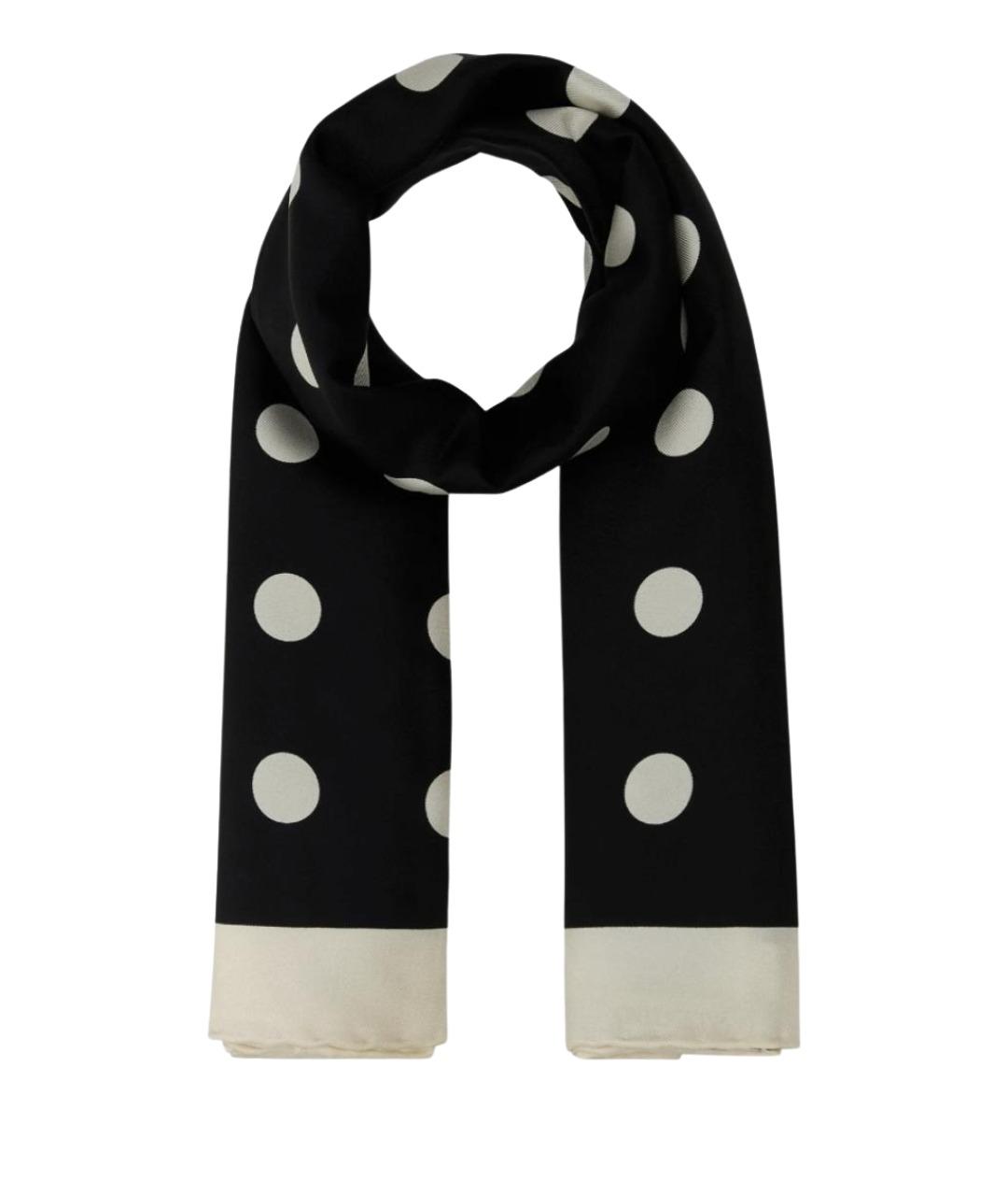 VALENTINO Черный шелковый шарф, фото 1