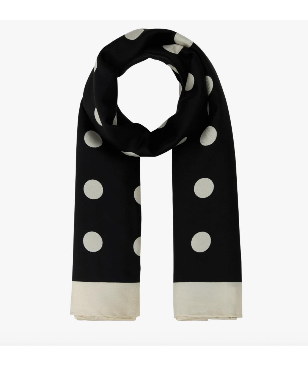 VALENTINO Черный шелковый шарф, фото 4