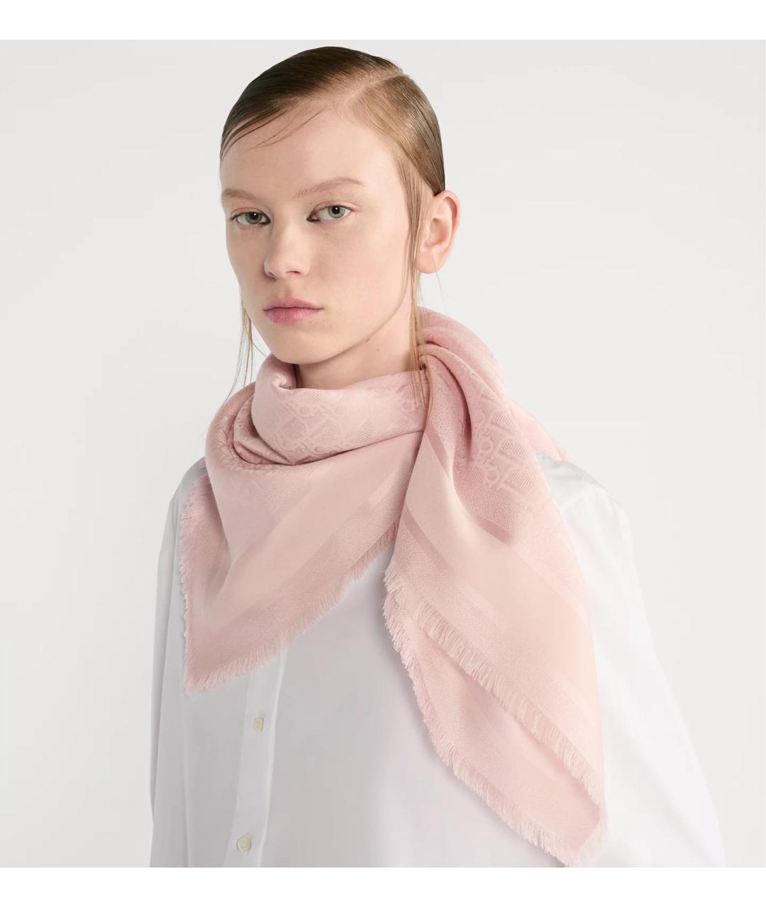 CHRISTIAN DIOR Розовый кашемировый шарф, фото 2