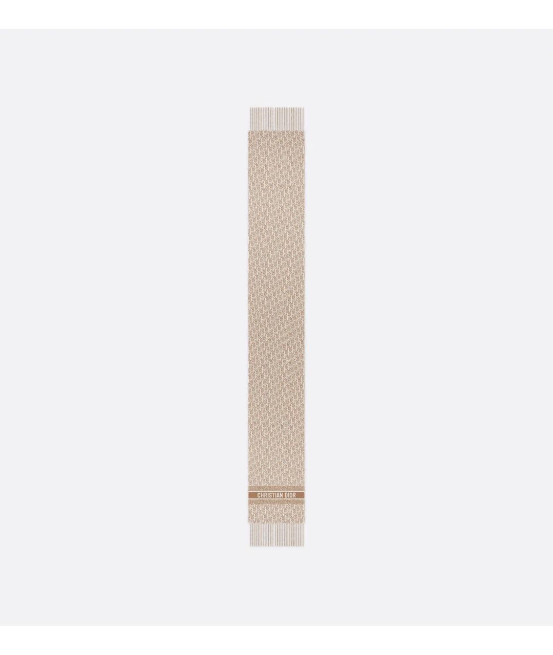 CHRISTIAN DIOR Бежевый кашемировый платок, фото 2