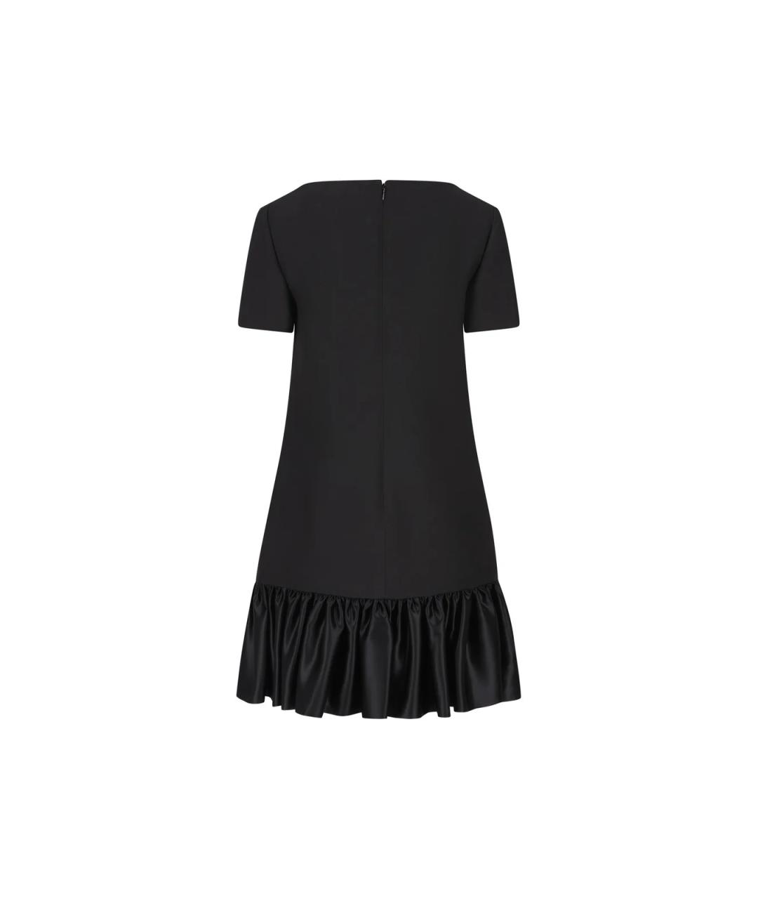 VALENTINO Черное шерстяное повседневное платье, фото 2