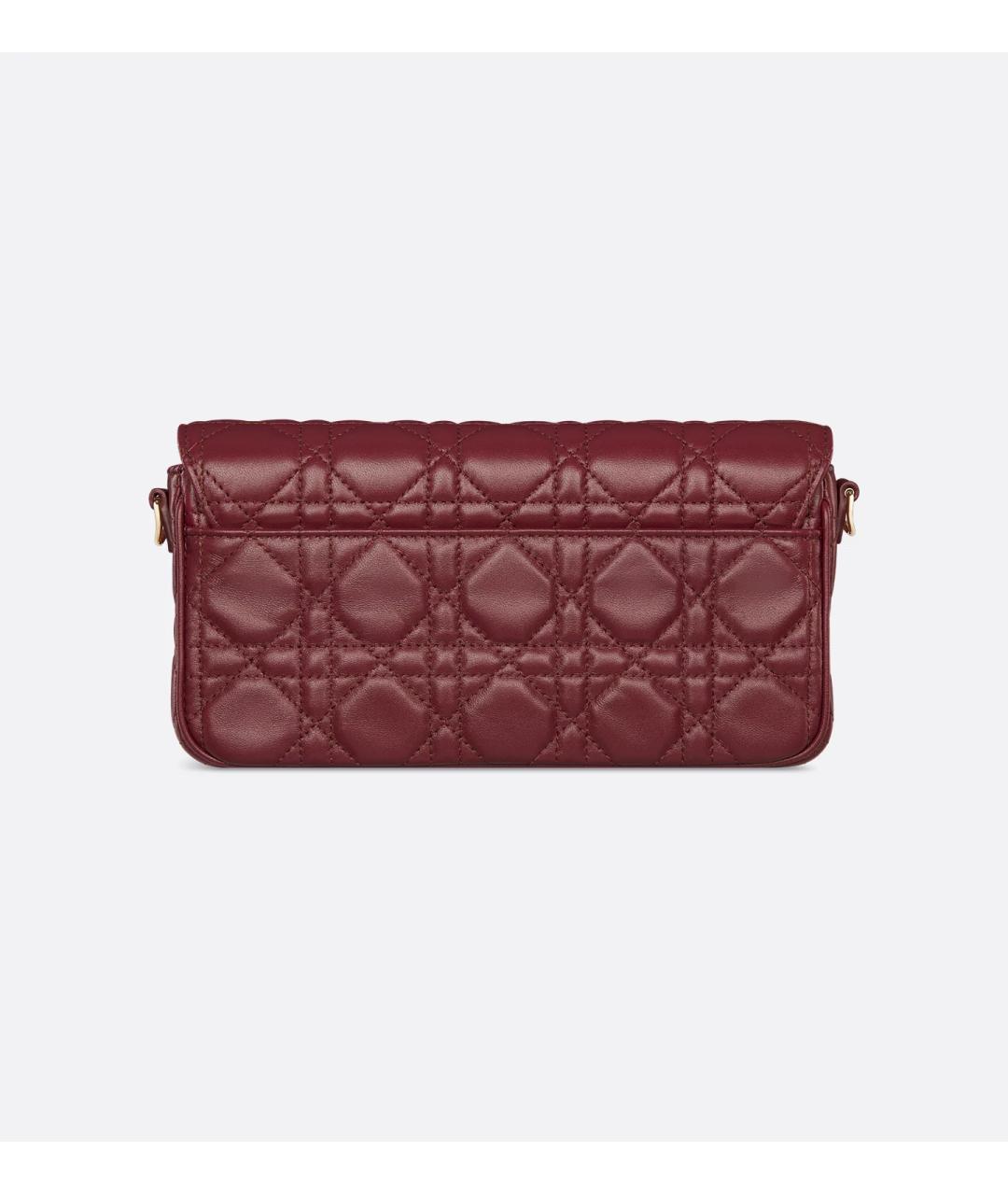 CHRISTIAN DIOR Бордовая кожаная сумка через плечо, фото 5