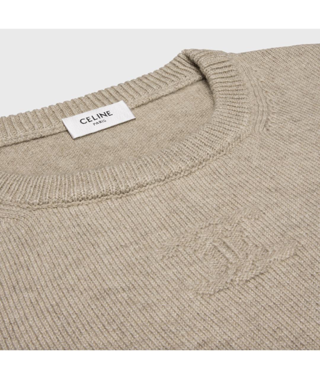 CELINE Бежевый кашемировый джемпер / свитер, фото 3