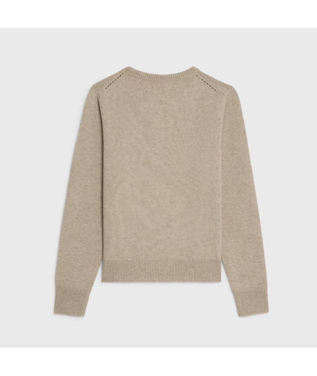 CELINE Бежевый кашемировый джемпер / свитер, фото 2
