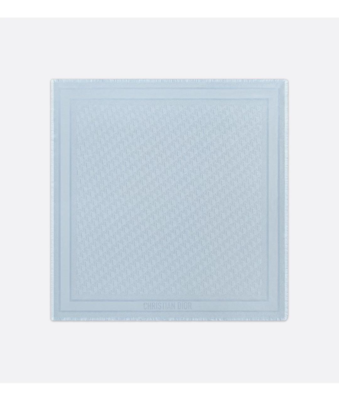 CHRISTIAN DIOR Голубой кашемировый шарф, фото 3