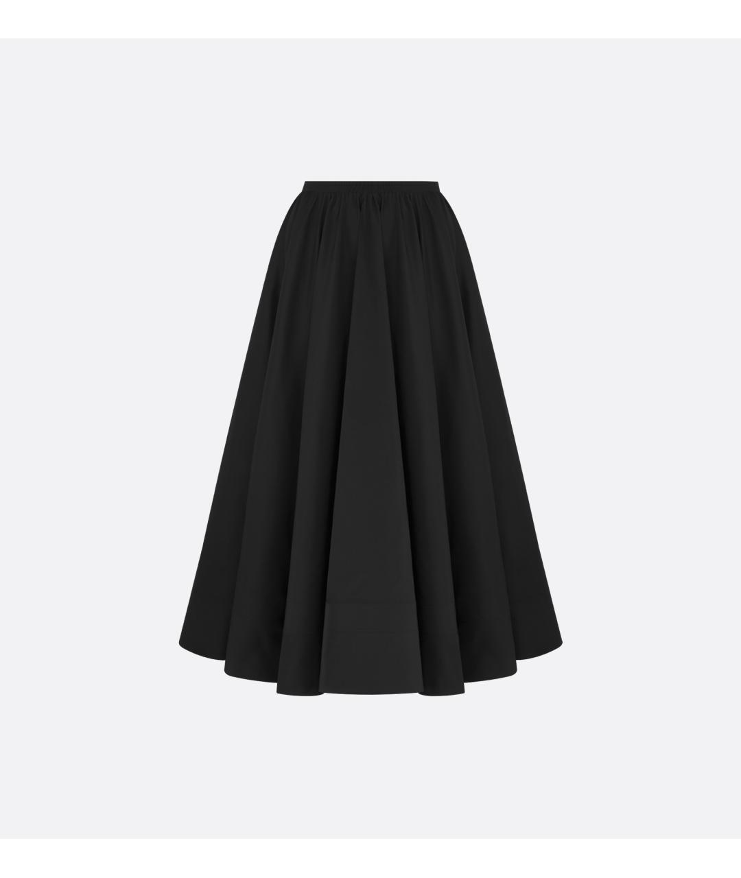 CHRISTIAN DIOR Черная шелковая юбка миди, фото 3
