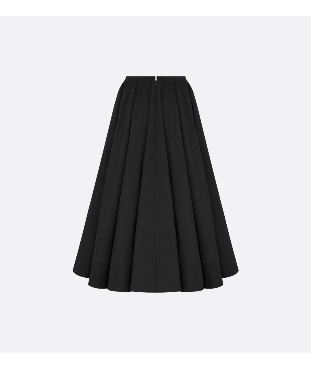 CHRISTIAN DIOR Черная шелковая юбка миди, фото 2