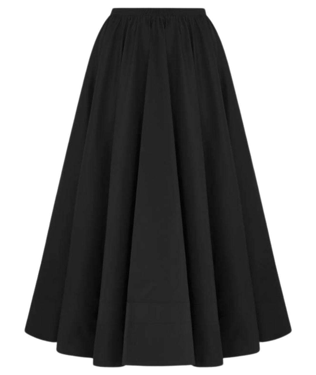 CHRISTIAN DIOR Черная шелковая юбка миди, фото 1