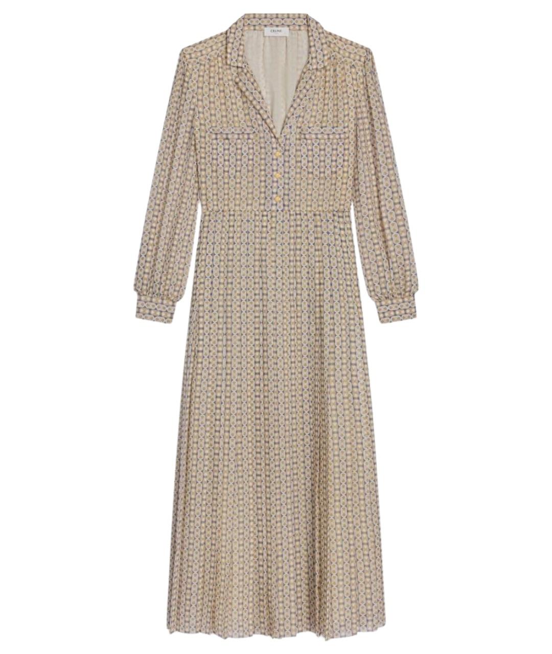 CELINE Мульти шерстяное повседневное платье, фото 1