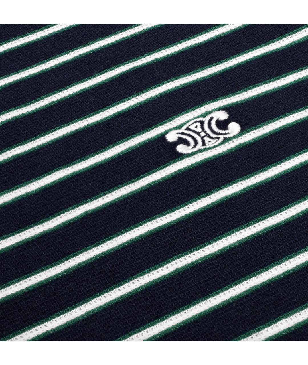 CELINE Темно-синяя хлопковая футболка, фото 4