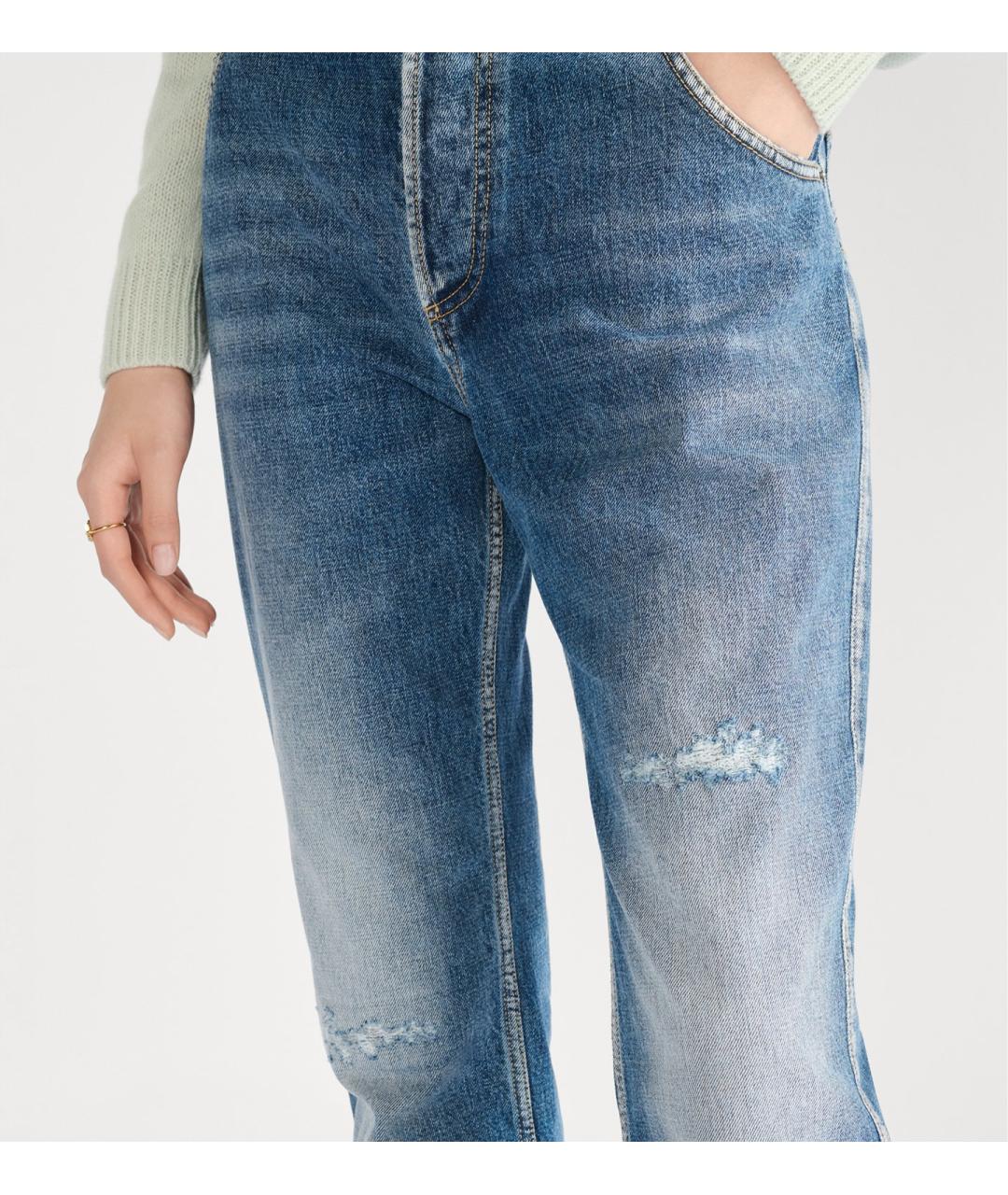 CHRISTIAN DIOR Синие хлопковые прямые джинсы, фото 5