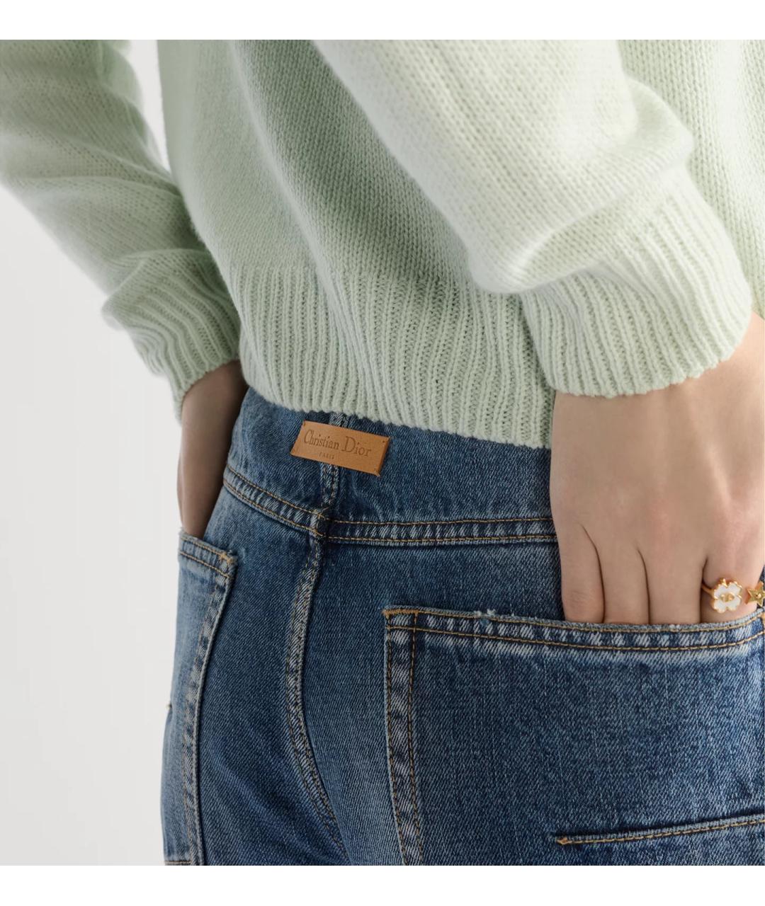 CHRISTIAN DIOR Синие хлопковые прямые джинсы, фото 4