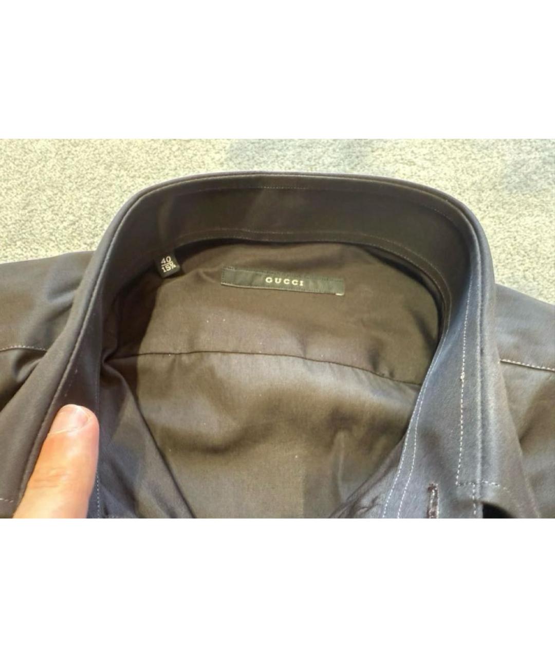 GUCCI Коричневая хлопковая кэжуал рубашка, фото 5