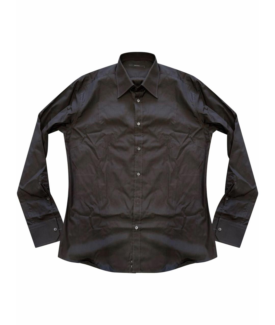 GUCCI Коричневая хлопковая кэжуал рубашка, фото 1