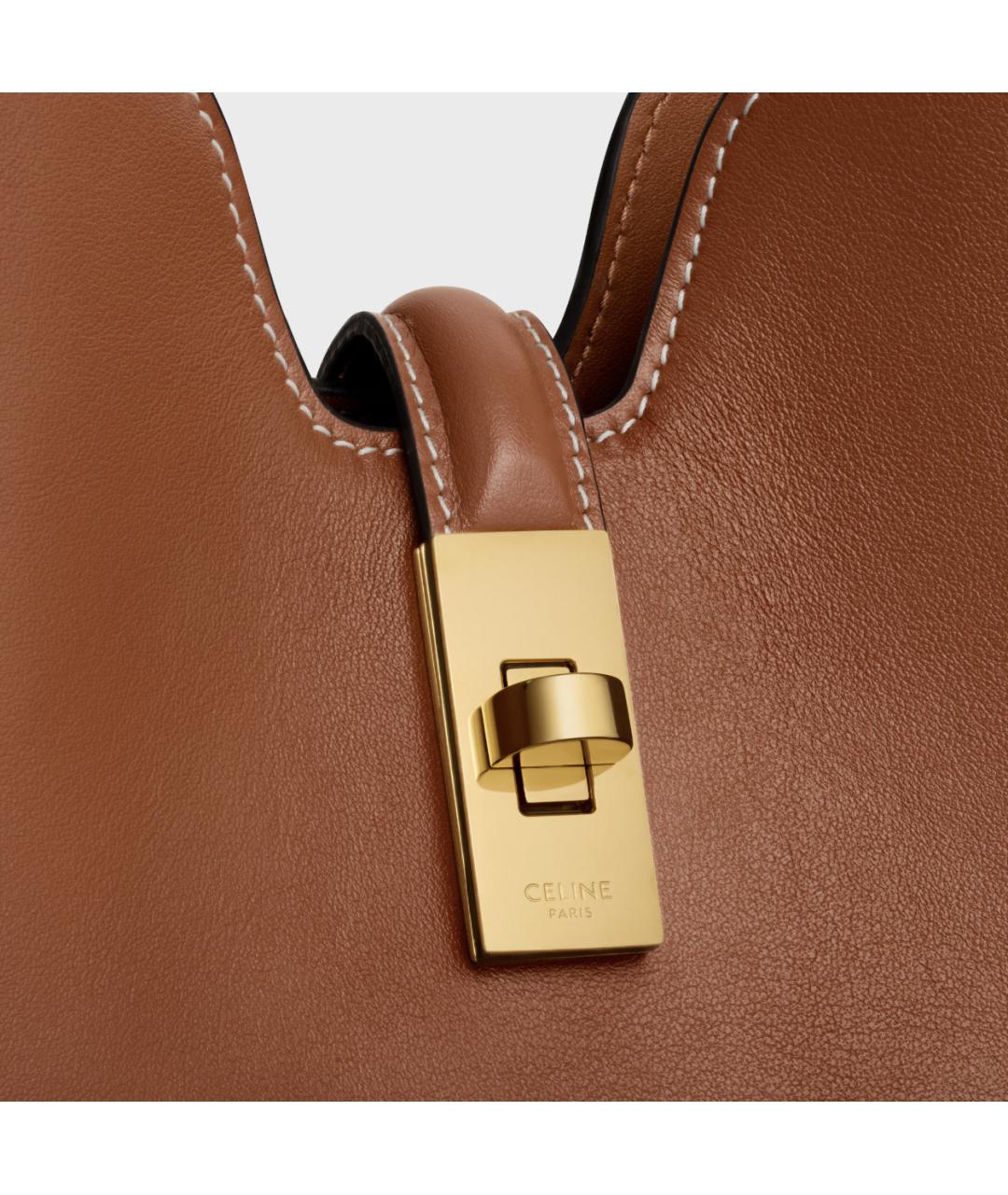 CELINE Коричневая кожаная сумка через плечо, фото 6