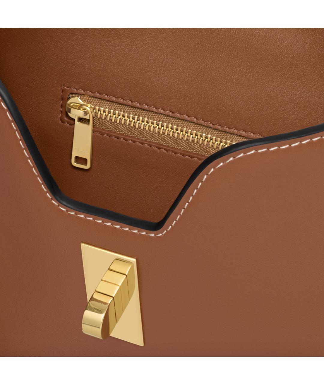 CELINE Коричневая кожаная сумка через плечо, фото 5