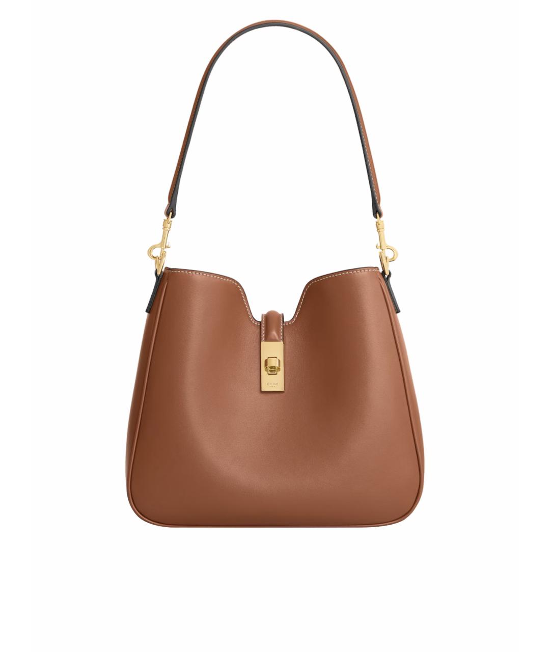 CELINE Коричневая кожаная сумка через плечо, фото 1