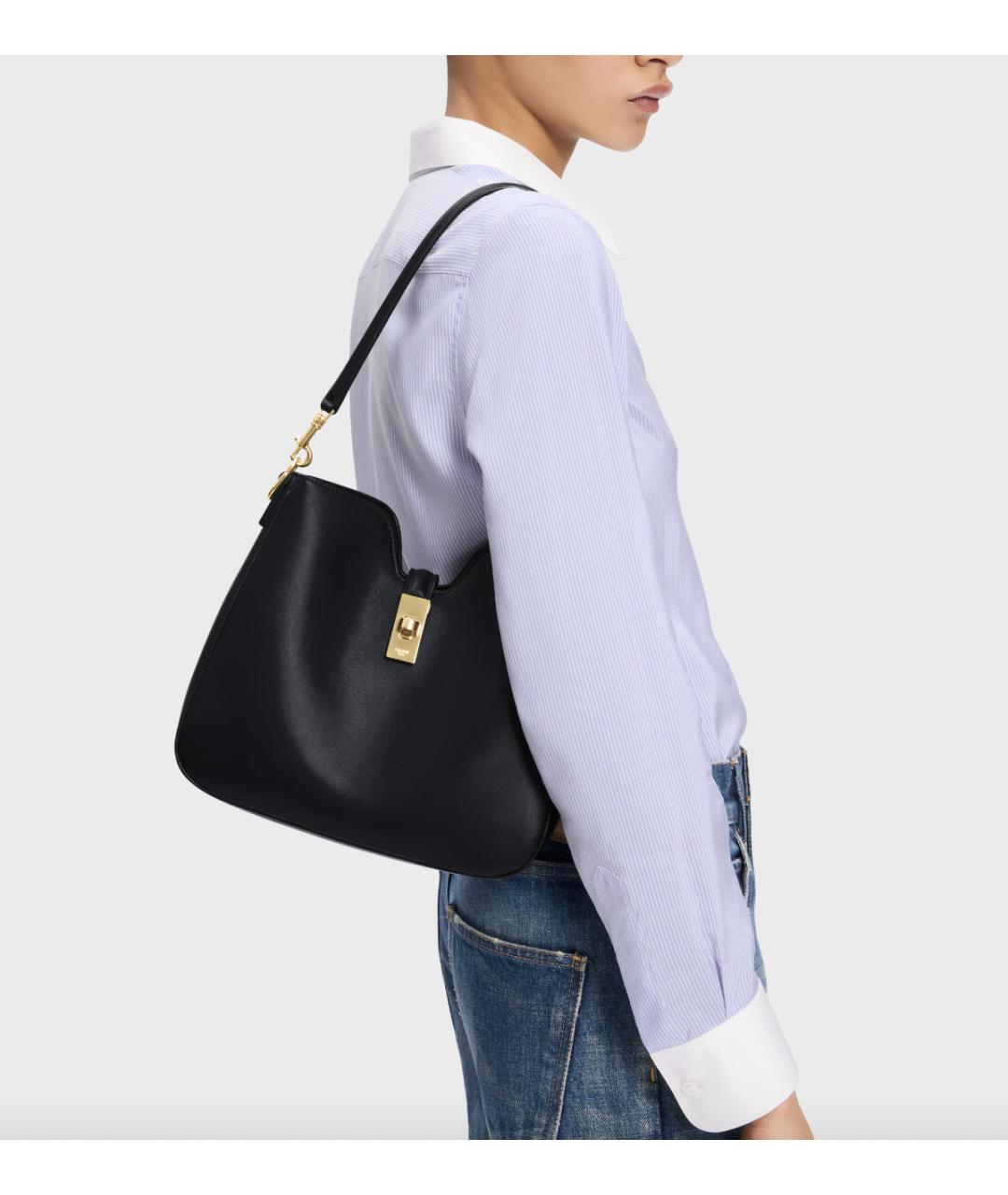 CELINE Черная кожаная сумка через плечо, фото 2