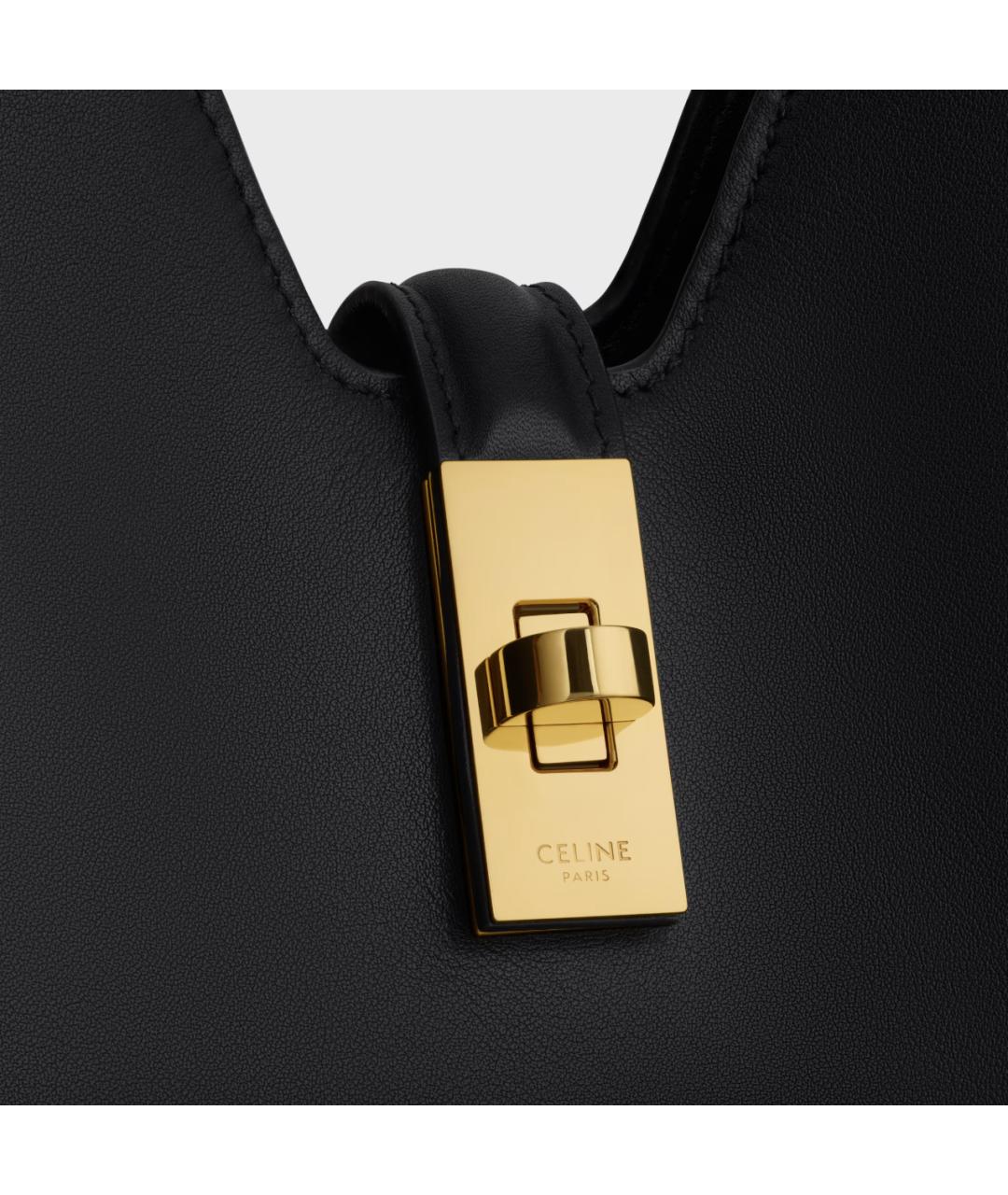 CELINE Черная кожаная сумка через плечо, фото 6