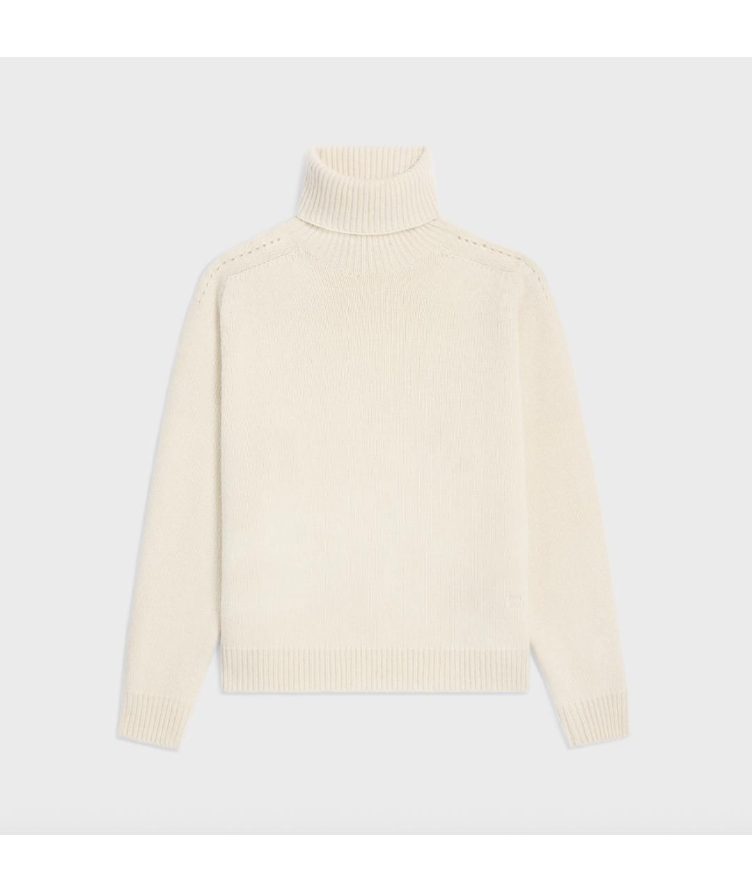CELINE Белый кашемировый джемпер / свитер, фото 5