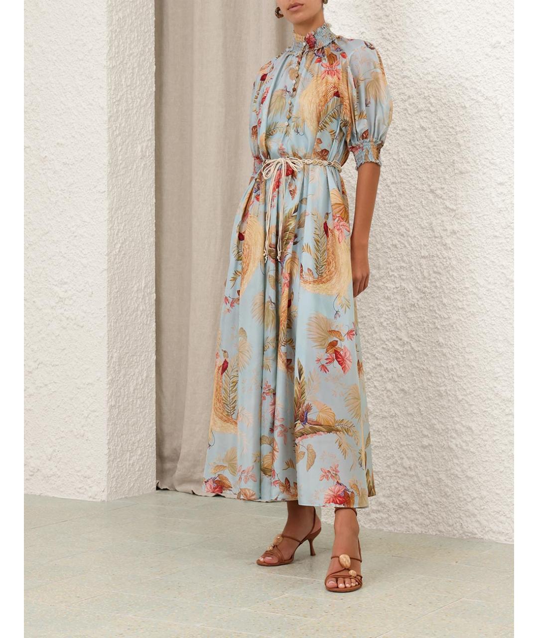 ZIMMERMANN Голубое шелковое повседневное платье, фото 3