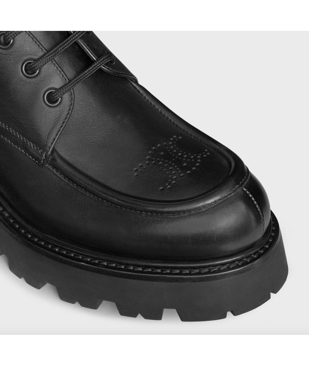 CELINE Черные кожаные брогги и оксфорды, фото 4